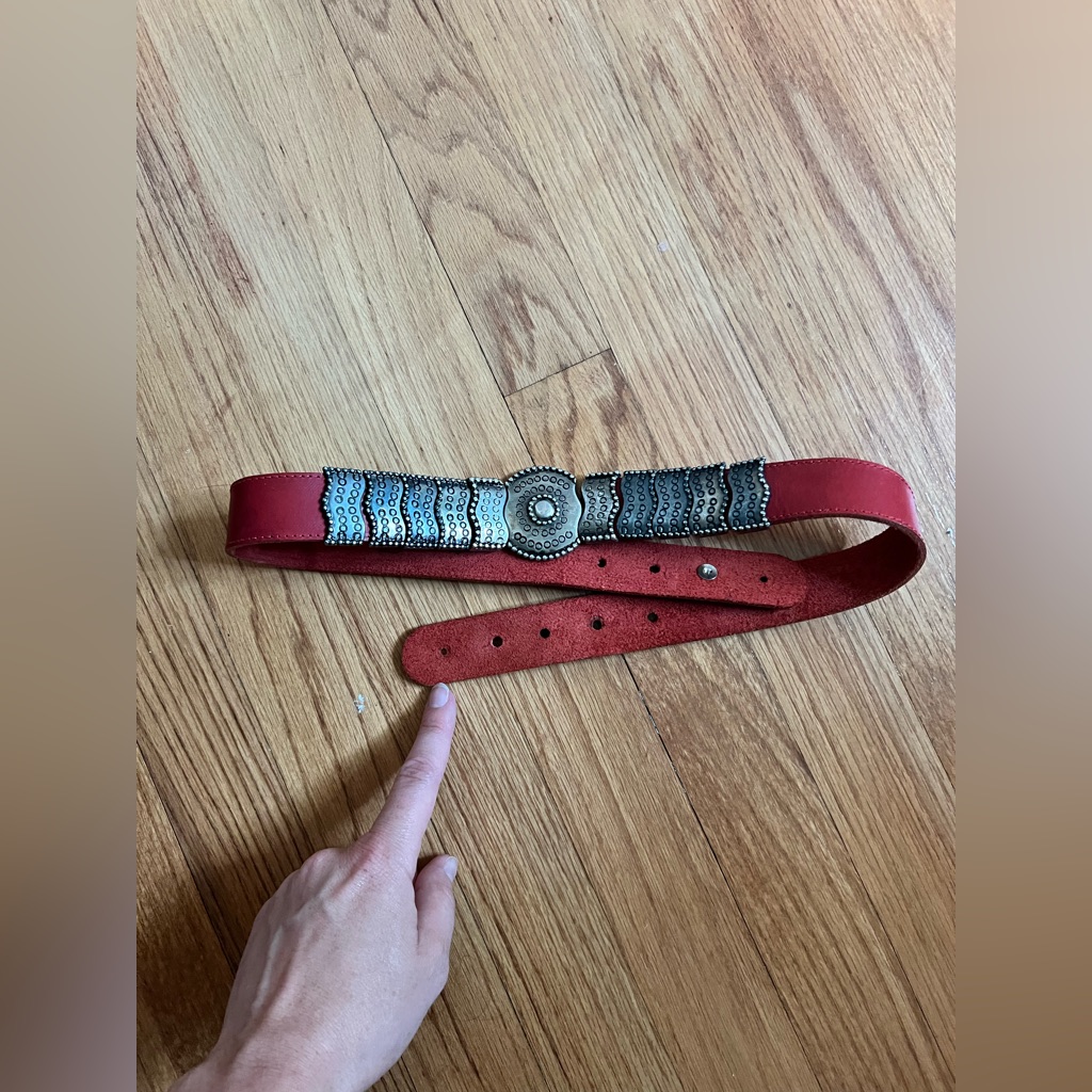 Vintage Red Leather Belt